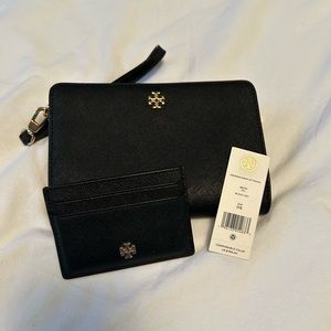 Tory Burch wristlet clutch and matching card case